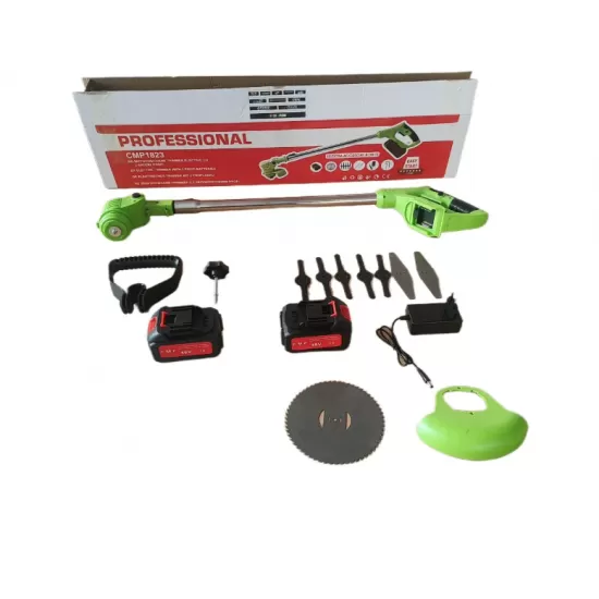 Motocositoare Electrica cu 2 Acumulatori si Accesorii CMP1823, Sistem Fara Fir, Motor Electric de Putere, Autonomie Extinsa, Design Ergonomic, Pentru Tuns Iarba si Vegetatie Usoara