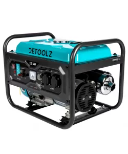 Generator Detoolz 2.5kW 2 prize 230V benzina, 4T, pornire manuala 15L fara roti G01 Generator Detoolz 2.5kW 2 prize 230V benzina, 4T, pornire manuala 15L fara roti G01
