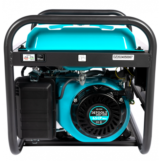 Generator Detoolz 2.5kW 2 prize 230V benzina, 4T, pornire manuala 15L fara roti G01