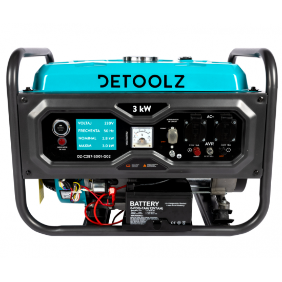 Generator  3kW 2P230 B4T pornire electrica 15L fara roti G02  Detoolz