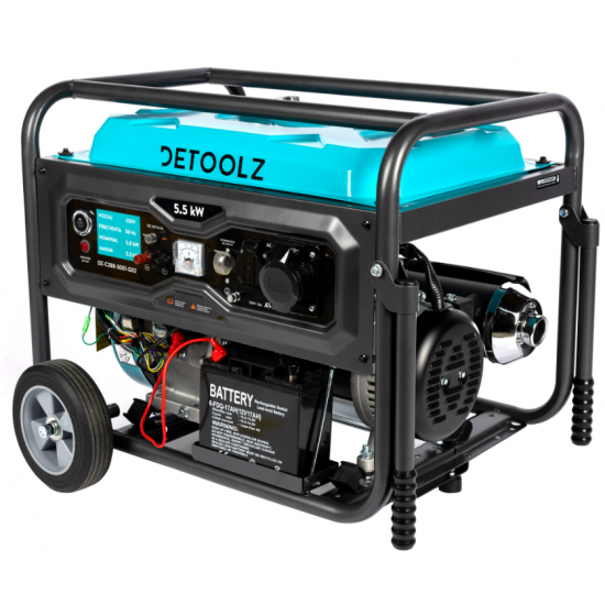 Generator  5.5kW 2P230 B4T pornire electrica 25L cu roti G02  Detoolz