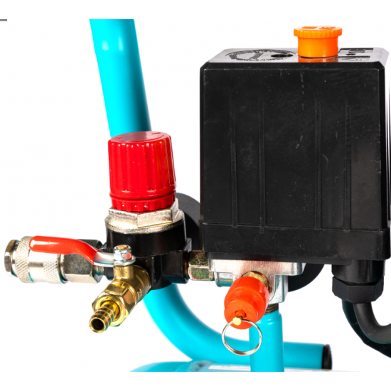 Compresor  50L fara ulei, 1680 W, debit 214L/min, 8 bar, 2 prize de aer Detoolz