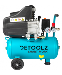 Compresor  24L cu ulei, 1500 W, debit 160L/min, 8 bar, 2 prize de aer Detoolz