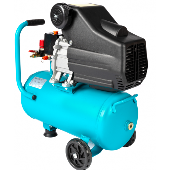 Compresor  24L cu ulei, 1500 W, debit 160L/min, 8 bar, 2 prize de aer Detoolz
