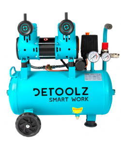 Compresor  24L fara ulei, 1500 W, debit 154L/min, 8 bar, 2 prize de aer Detoolz