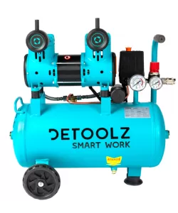 Compresor 24L fara ulei, 1500 W, debit 154L/min, 8 bar, 2 prize de aer Detoolz Compresor 24L fara ulei, 1500 W, debit 154L/min, 8 bar, 2 prize de aer Detoolz