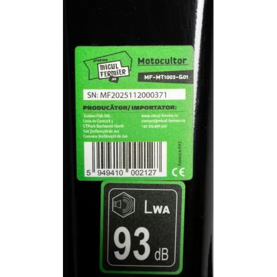 Motocultor Micul Fermier 6cp 173cc, benzina 4T, 1 viteza, pornire manuala, cu roata transport