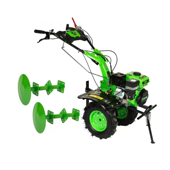 Motocultor Micul Fermier, 8.5CP, 212cc, motor pe benzina 4 timpi, 3 trepte de viteza, pornire manuala, cu roti