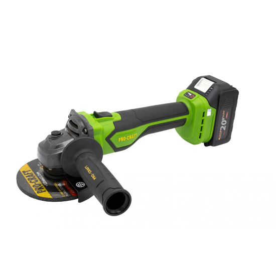 Polizor unghiular pe acumulator PROCRAFT PGA22 1 × acumulator 20V / 4Ah, Brushless