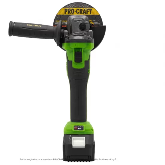 Polizor unghiular pe acumulator PROCRAFT PGA22 1 × acumulator 20V / 4Ah, Brushless