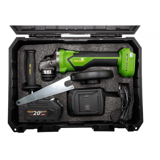 Polizor unghiular pe acumulator PROCRAFT PGA22 1 × acumulator 20V / 4Ah, Brushless