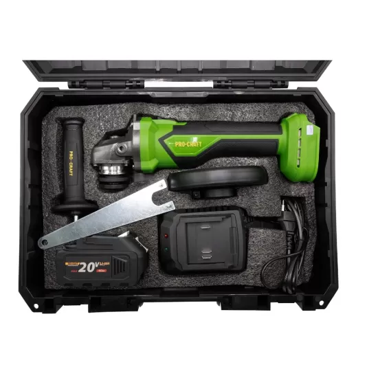 Polizor unghiular pe acumulator PROCRAFT PGA22 1 × acumulator 20V / 4Ah, Brushless