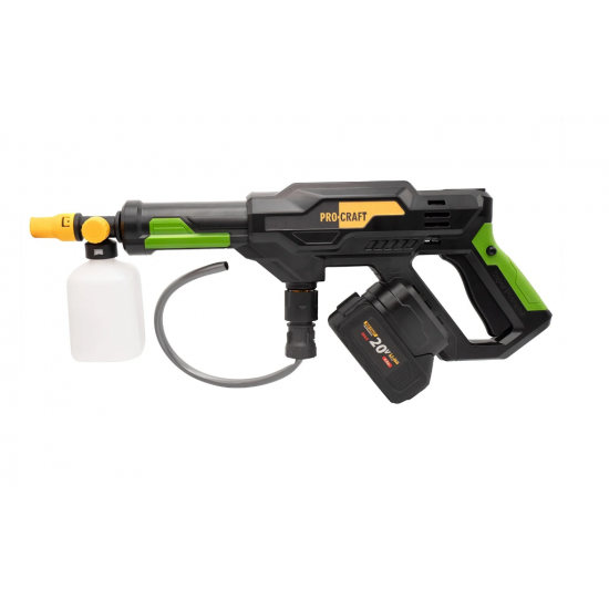 CW20 Aparat de spalat cu presiune pe acumulator PROCRAFT 30 bar, 20V/4Ah, brushlesss, NU CONTINE ACUMULATOR SI INCARCATOR