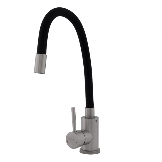 Baterie bucătărie SUS 304 cu pipă flexibilă neagră VITAL FLOW FB-011 Ref Black