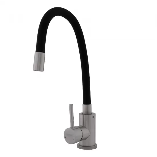 Baterie bucătărie SUS 304 cu pipă flexibilă neagră VITAL FLOW FB-011 Ref Black