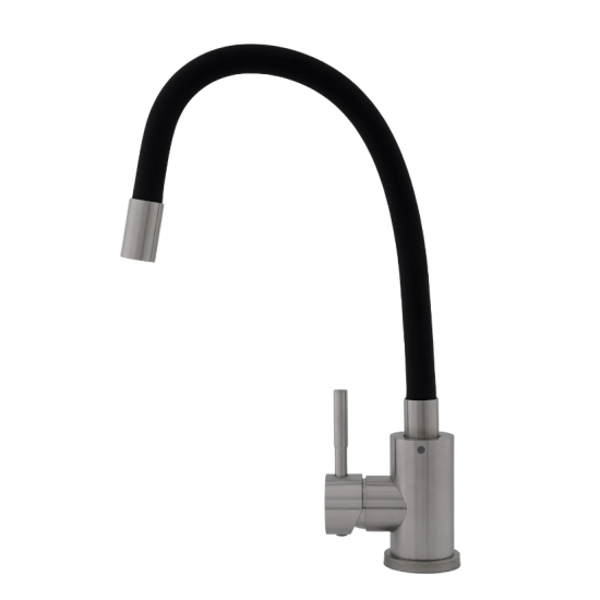 Baterie bucătărie SUS 304 cu pipă flexibilă neagră VITAL FLOW FB-011 Ref Black