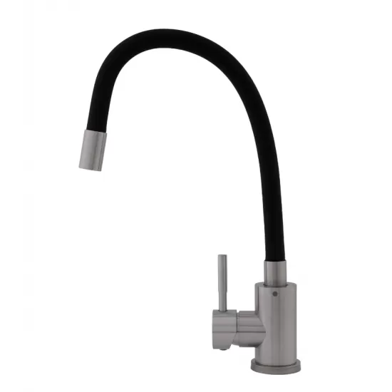 Baterie bucătărie SUS 304 cu pipă flexibilă neagră VITAL FLOW FB-011 Ref Black