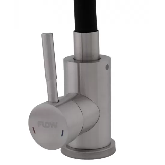 Baterie bucătărie SUS 304 cu pipă flexibilă neagră VITAL FLOW FB-011 Ref Black