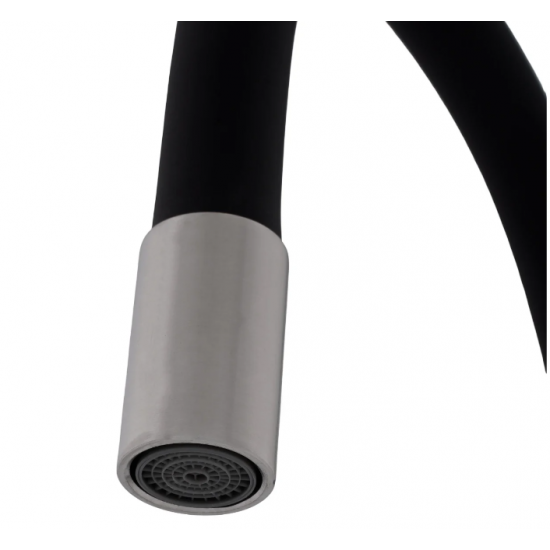 Baterie bucătărie SUS 304 cu pipă flexibilă neagră VITAL FLOW FB-011 Ref Black