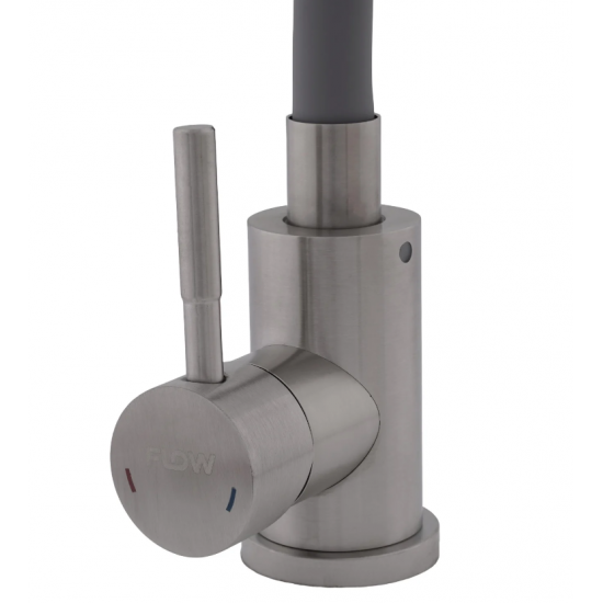 Baterie bucatarie SUS 304 cu pipa flexibila gri VITAL FLOW- FB-011 Ref Grey