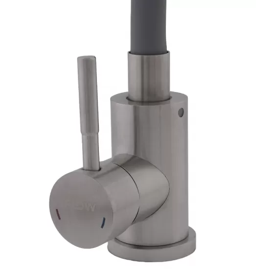 Baterie bucatarie SUS 304 cu pipa flexibila gri VITAL FLOW- FB-011 Ref Grey