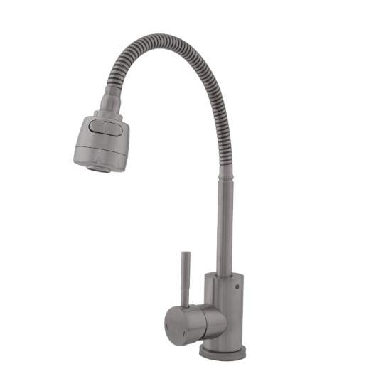 Baterie bucatarie SUS 304 pipa flexibila 2 functii crom mat VITAL FLOW-FB-011 Ref