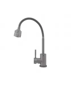 Baterie bucatarie SUS 304 pipa flexibila 2 functii crom mat VITAL FLOW-FB-011 Ref 