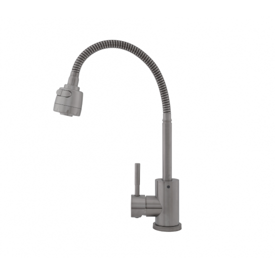 Baterie bucatarie SUS 304 pipa flexibila 2 functii crom mat VITAL FLOW-FB-011 Ref