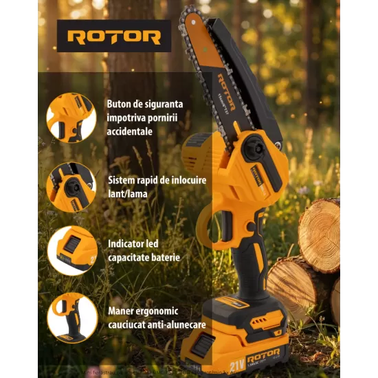 Mini fierastrau pe acumulator RMC-1.5 ROTOR 4500 rot/min 1 x Acumulator 21V 1.5Ah