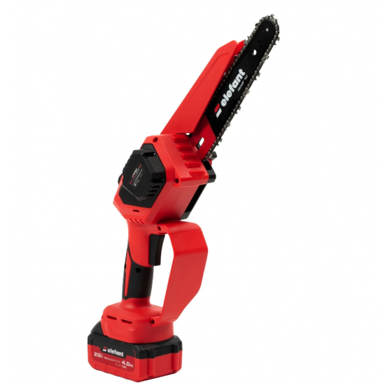 Mini fierastrau cu lant si acumulator ELEFANT EBS-104, 20V / 4Ah, Brushless