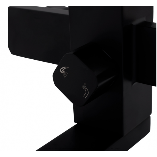 Baterie cada SUS 304 cu para de dus negru URBAN FLOW FB-09 Kub Black