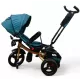 TRICICLETA COPII 5099 EVA PLUS CU POZITIE DE SOMN, SCAUN REVERSIBIL, FAR CU LUMINI SI MUZICA TURCOAZ GOLD