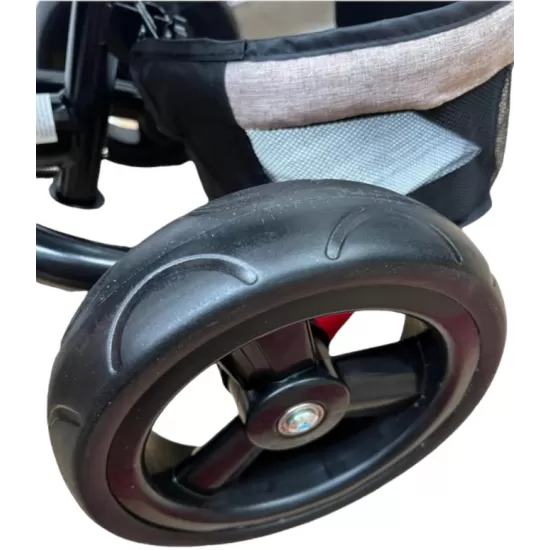 TRICICLETA COPII 5099EVA CU POZITIE DE SOMN, SCAUN REVERSIBIL, FAR CU LUMINI SI MUZICA, BLEUMARIN