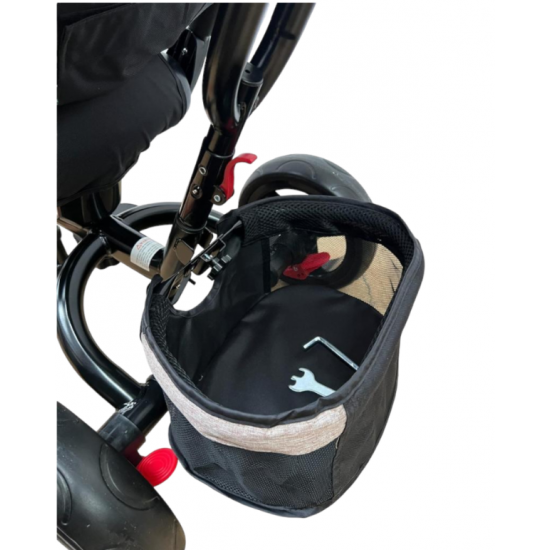 TRICICLETA COPII 5099EVA CU POZITIE DE SOMN, SCAUN REVERSIBIL, FAR CU LUMINI SI MUZICA, BLEUMARIN