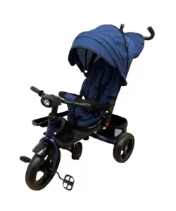 TRICICLETA COPII 5099EVA CU POZITIE DE SOMN, SCAUN REVERSIBIL, FAR CU LUMINI SI MUZICA, BLEUMARIN
