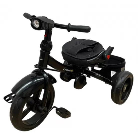 TRICICLETA COPII 5099EVA CU POZITIE DE SOMN, SCAUN REVERSIBIL, FAR CU LUMINI SI MUZICA, BLEUMARIN