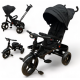 Tricicleta copii cu pozitie de somn, muzica si lumini, 8 luni-4 ani, UNV-5099EVA-NEGRU