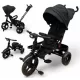 Tricicleta copii cu pozitie de somn, muzica si lumini, 8 luni-4 ani, UNV-5099EVA-NEGRU