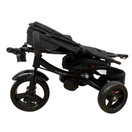 Tricicleta copii cu pozitie de somn, muzica si lumini, 8 luni-4 ani, UNV-5099EVA-NEGRU