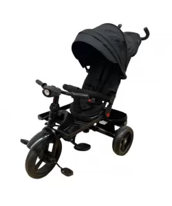 Tricicleta copii cu pozitie de somn, muzica si lumini, 8 luni-4 ani, UNV-5099EVA-NEGRU