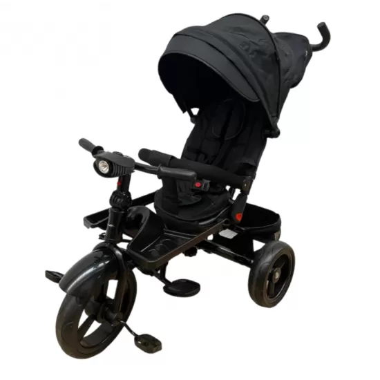 Tricicleta copii cu pozitie de somn, muzica si lumini, 8 luni-4 ani, UNV-5099EVA-NEGRU