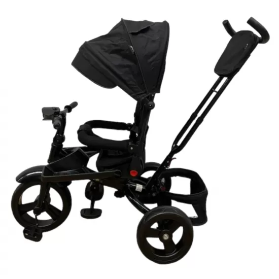 Tricicleta copii cu pozitie de somn, muzica si lumini, 8 luni-4 ani, UNV-5099EVA-NEGRU