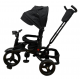 Tricicleta copii cu pozitie de somn, muzica si lumini, 8 luni-4 ani, UNV-5099EVA-NEGRU