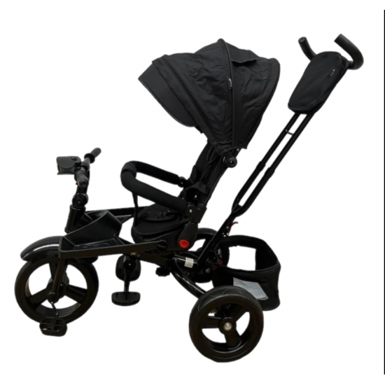 Tricicleta copii cu pozitie de somn, muzica si lumini, 8 luni-4 ani, UNV-5099EVA-NEGRU