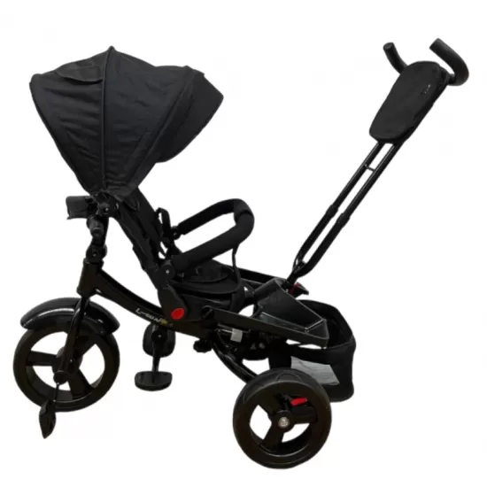 Tricicleta copii cu pozitie de somn, muzica si lumini, 8 luni-4 ani, UNV-5099EVA-NEGRU