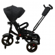 Tricicleta copii cu pozitie de somn, muzica si lumini, 8 luni-4 ani, UNV-5099EVA-NEGRU