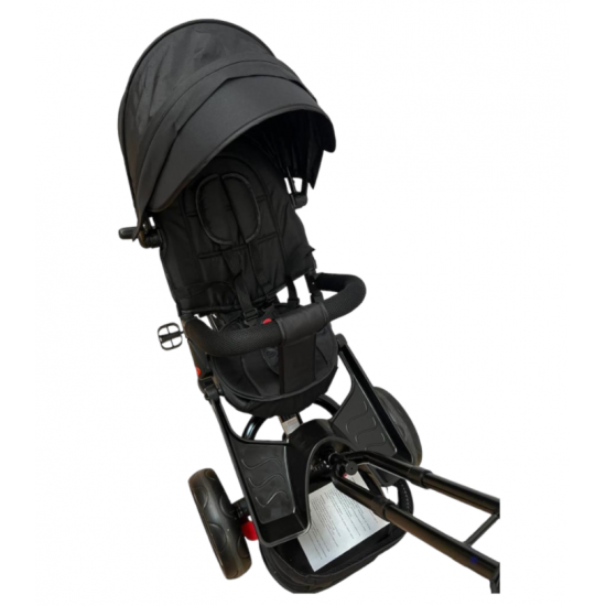 Tricicleta copii cu pozitie de somn, muzica si lumini, 8 luni-4 ani, UNV-5099EVA-NEGRU