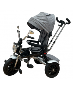 Tricicleta Copii Pozitii Somn Motostyle Grey&Black, Scaun Reversibil, Roti Cauciuc 03
