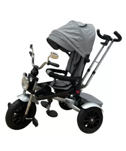 Tricicleta Copii Pozitii Somn Motostyle Grey&Black, Scaun Reversibil, Roti Cauciuc 03