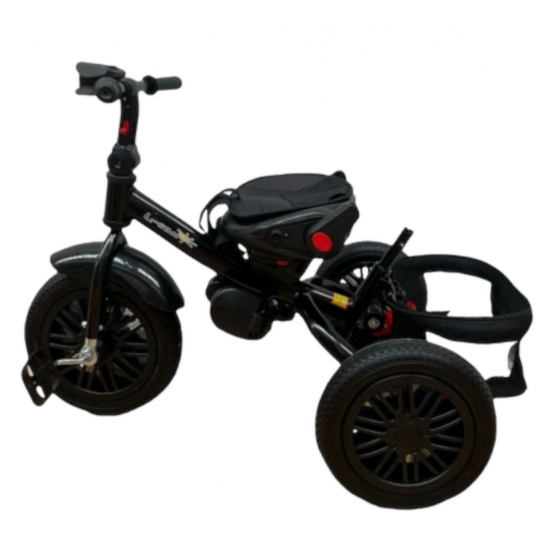 Tricicleta Copii Pozitii Somn Motostyle Grey&Black, Scaun Reversibil, Roti Cauciuc 03
